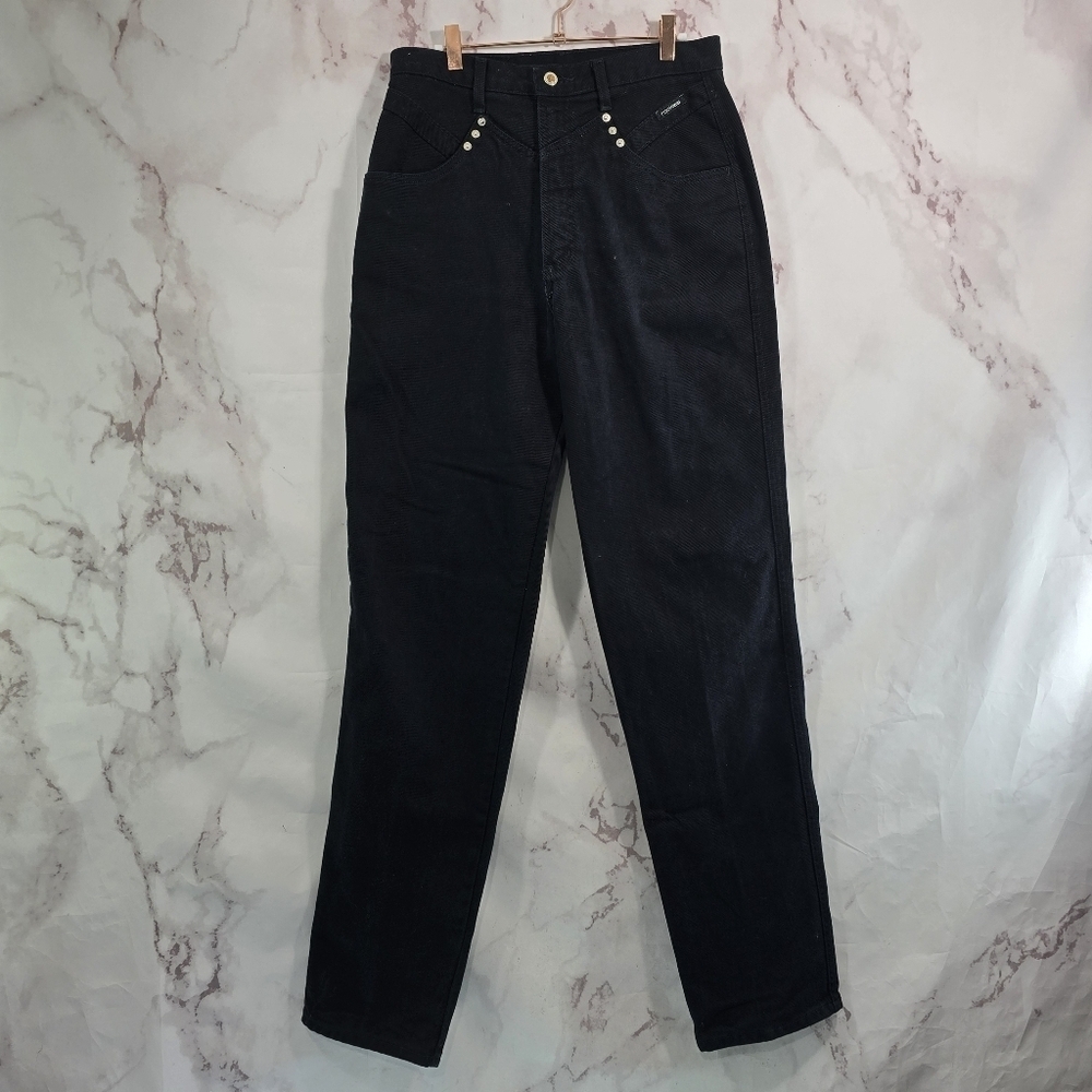 Rocky Mountain Jeans Women 32x36 Black High Rise Denim Western Vtg 90s Long Tall